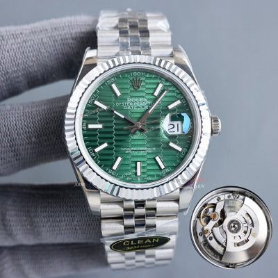 Clean Factory Rolex Datejust 3235 Green Face Watch